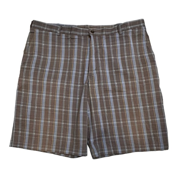 Men’s Nike Dri Fit Golf Flat Front Casual Plaid Shorts packable Travel Size 42 - Picture 1 of 8
